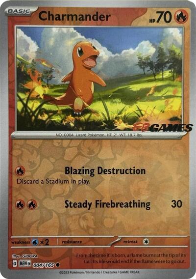 MCAP: Charmander - 004/165 (EBGames Exclusive) (Reverse Holofoil)