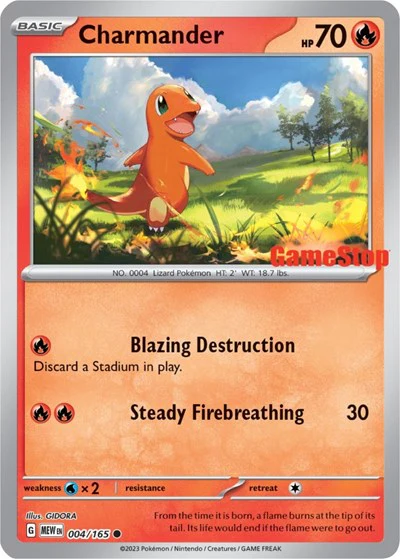 MCAP: Charmander - 004/165 (GameStop Exclusive) (Reverse Holofoil)