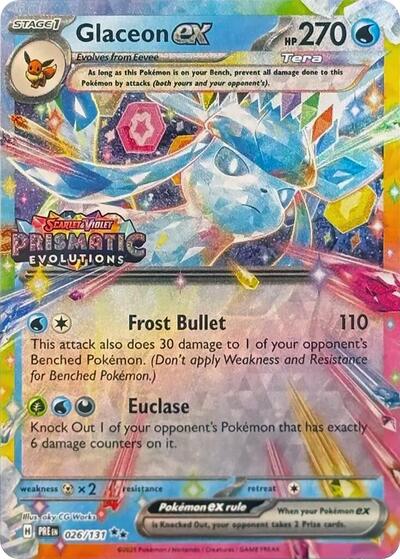 MCAP: Glaceon ex - 026/131 (Prismatic Evolutions Stamp) (Holofoil)
