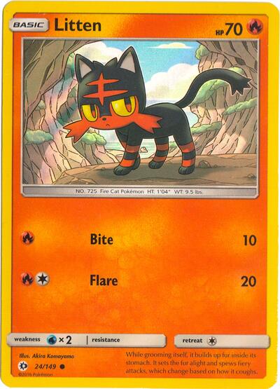 MCAP: Litten - 24/149 (Water Web Holo) (Holofoil)