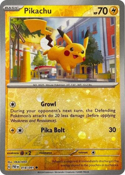MCAP: Pikachu - 018/091 (Reverse Cosmos Holo) (Reverse Holofoil)