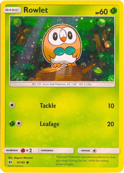 MCAP: Rowlet - 9/149 (Cosmos Holo) (Holofoil)