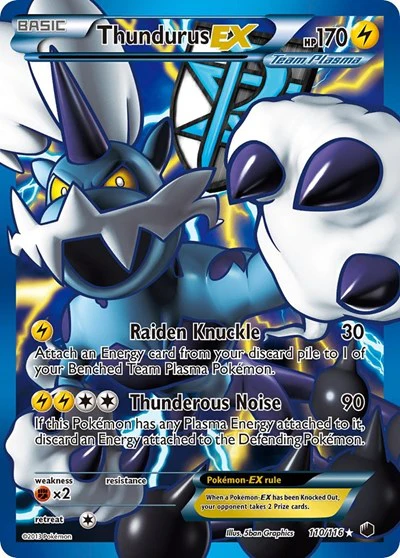PLF: Thundurus EX (Team Plasma) (110 Full Art) (Holofoil)