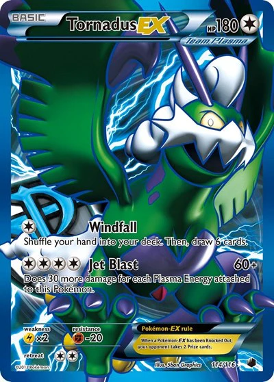 PLF: Tornadus EX (Team Plasma) (114 Full Art) (Holofoil)