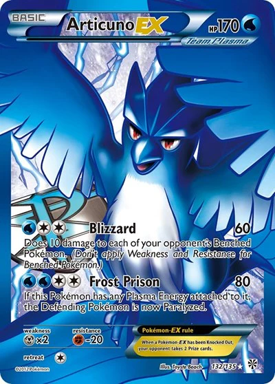 PLS: Articuno EX (Team Plasma) (132 Full Art) (Holofoil)