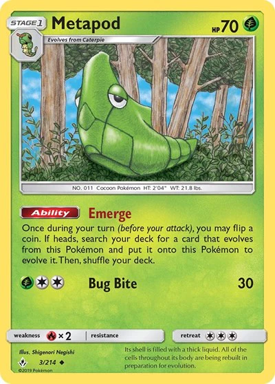 SM10: Metapod (Reverse Holofoil)