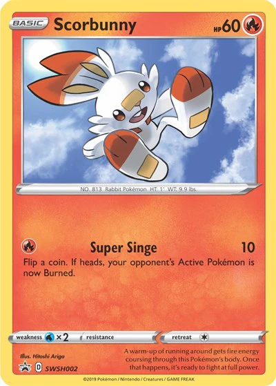 SWSD: Scorbunny - SWSH002 (Holofoil)